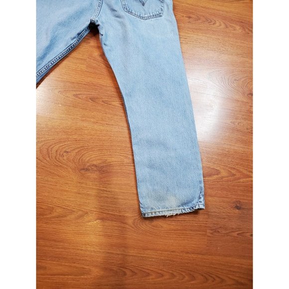 Levi's 505 Jeans Mens 40 x 30 Straight Leg Regular Fit Light Wash - Picture 4 of 6